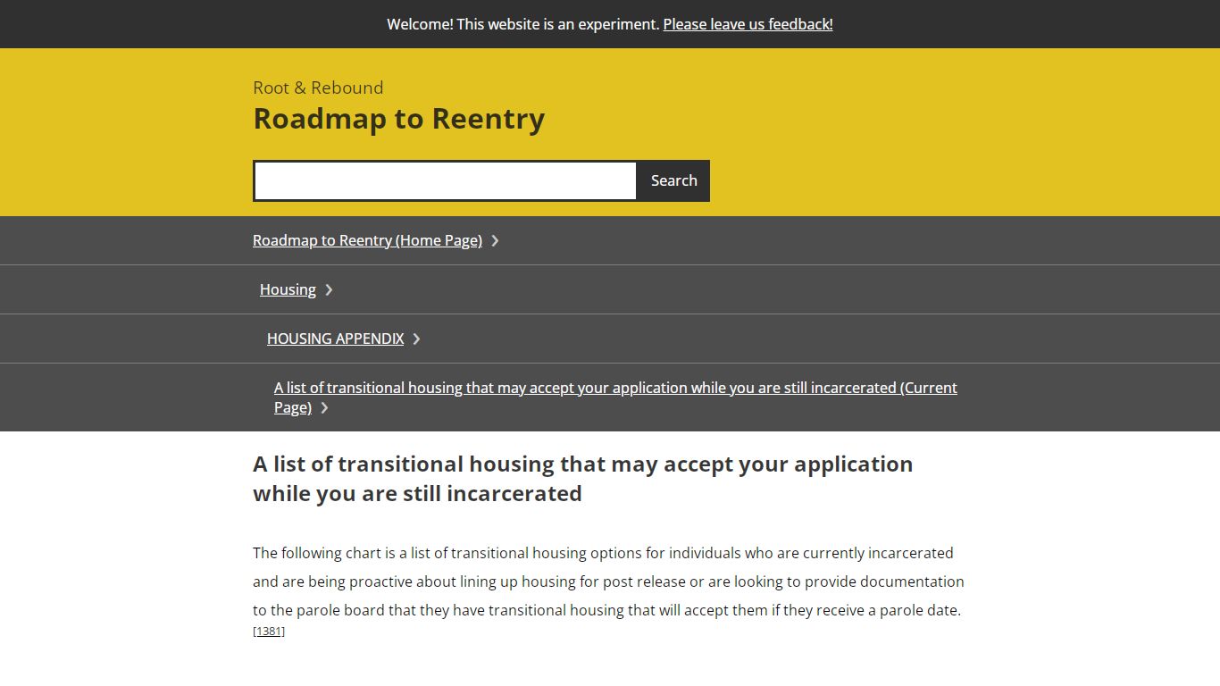 A list of transitional housing that may accept your ...